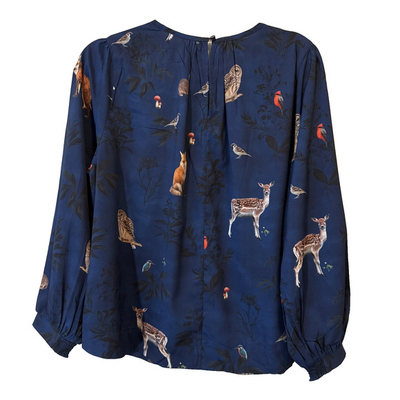 Wayward Fancies EShakti Womens L Fairy Blouse Woodland Whimsical Animal Mushroom - Picture 2 of 11